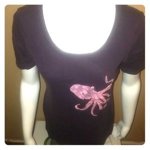 Hand painted octopus shirt